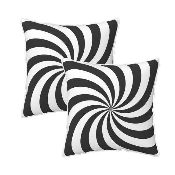 DouZhe Velvet Decorative Throw Pillow Covers Set of 2, Soft Square Cushion Cover with Invisible Zipper Swirl Hypnotize Spirals Printing, 16"x16"