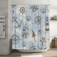 thumbnail image 1 of DouZhe Vintage Nautical Elements Pattern Shower Curtain, Waterproof Bath Curtains for Bathroom Decorations, 72 x 72 inches, 1 of 7