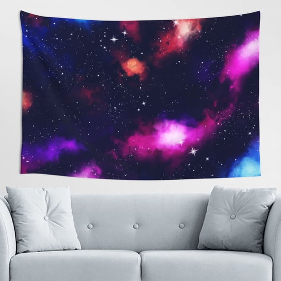 DouZhe Watercolor Space Stars Tapestry Wall Hanging Tapestries Dorm Room Home Decor, 60" x 40"