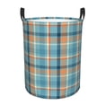 thumbnail image 1 of DouZhe Waterproof Collapsible Large Laundry Baskets, Classic Orange Blue Plaid Prints Circular Hamper with Handles, 1 of 7