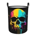 thumbnail image 1 of DouZhe Waterproof Collapsible Large Laundry Baskets, Hip Hop Angry Skull Prints Circular Hamper with Handles, 1 of 7