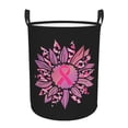 thumbnail image 1 of DouZhe Waterproof Collapsible Large Laundry Baskets, Sunflower Breast Cancer Awareness Prints Circular Hamper with Handles, 1 of 7