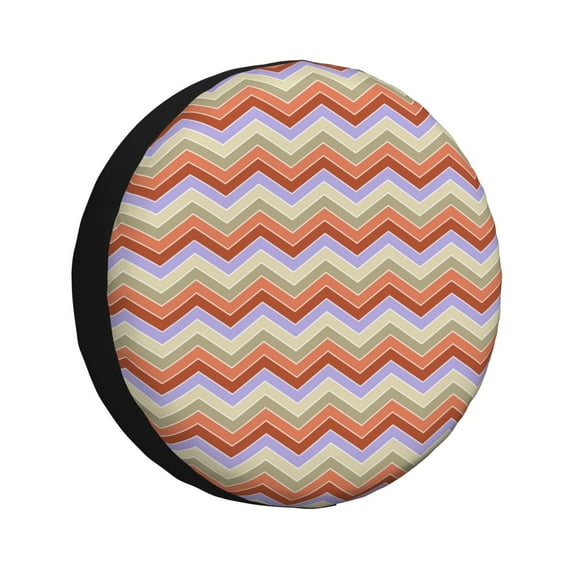 DouZhe Waterproof Spare Tire Cover, Abstract Chevron Zigzag Style Prints Adjustable Wheel Covers Fit for Jeep Trailer RV SUV Car, 14 inch