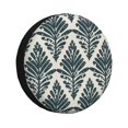 thumbnail image 1 of DouZhe Waterproof Spare Tire Cover, Blue Leaves Foliage Floral Prints Adjustable Wheel Covers Fit for Jeep Trailer RV SUV Car, 17 inch, 1 of 7