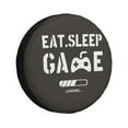 thumbnail image 1 of DouZhe Waterproof Spare Tire Cover, Brown Eat Sleep Game Slogans Prints Adjustable Wheel Covers Fit for Jeep Trailer RV SUV Car, 15 inch, 1 of 7
