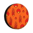 thumbnail image 1 of DouZhe Waterproof Spare Tire Cover, Cartoon Fire Flames Red Prints Adjustable Wheel Covers Fit for Jeep Trailer RV SUV Car, 15 inch, 1 of 7