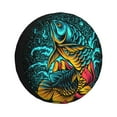 thumbnail image 1 of DouZhe Waterproof Spare Tire Cover, Cartoon Golden Arowana Fish Prints Adjustable Wheel Covers Fit for Jeep Trailer RV SUV Car, 17 inch, 1 of 7