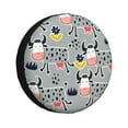 thumbnail image 1 of DouZhe Waterproof Spare Tire Cover, Cartoon Happy Dairy Cows Prints Adjustable Wheel Covers Fit for Jeep Trailer RV SUV Car, 17 inch, 1 of 7
