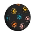 thumbnail image 1 of DouZhe Waterproof Spare Tire Cover, Colorful Animal Pet Paws Prints Adjustable Wheel Covers Fit for Jeep Trailer RV SUV Car, 17 inch, 1 of 7