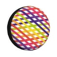 thumbnail image 1 of DouZhe Waterproof Spare Tire Cover, Colorful Stripes Lines Prints Adjustable Wheel Covers Fit for Jeep Trailer RV SUV Car, 14 inch, 1 of 7