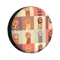 thumbnail image 1 of DouZhe Waterproof Spare Tire Cover, Cute Pet Paw Cat Footprint Prints Adjustable Wheel Covers Fit for Jeep Trailer RV SUV Car, 16 inch, 1 of 7