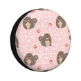 thumbnail image 1 of DouZhe Waterproof Spare Tire Cover, Cute Pink Squirrel Prints Adjustable Wheel Covers Fit for Jeep Trailer RV SUV Car, 17 inch, 1 of 7