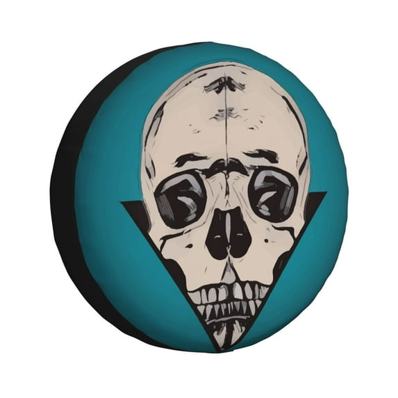 DouZhe Waterproof Spare Tire Cover, Death Skeleton Popart Prints Adjustable Wheel Covers Fit for Jeep Trailer RV SUV Car, 16 inch
