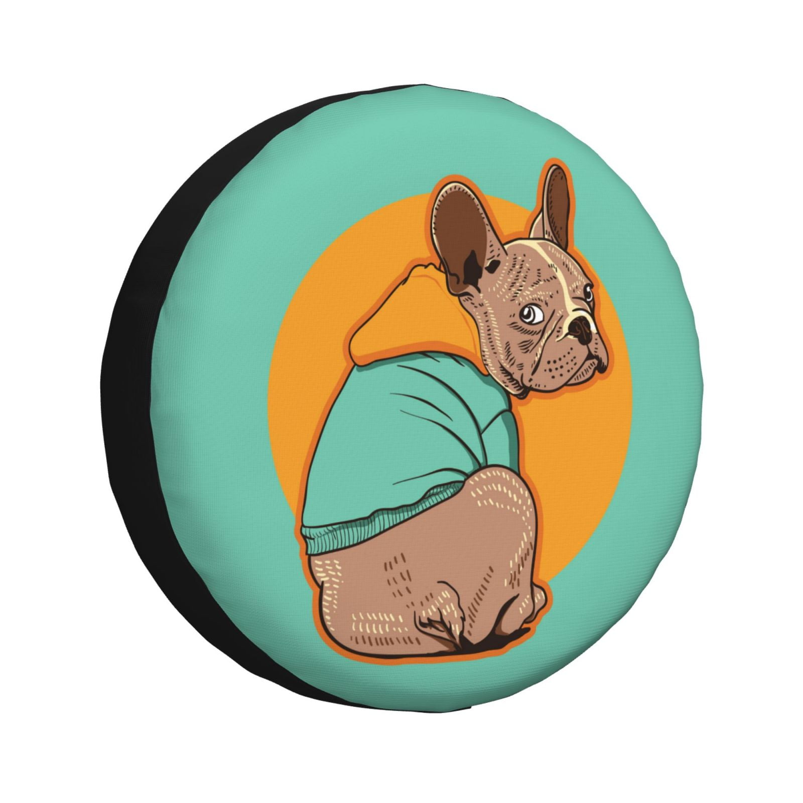 DouZhe Waterproof Spare Tire Cover French Bulldog Dog Animal Prints Adjustable Wheel Covers Fit for Jeep Trailer RV SUV Car 15 inch Walmart