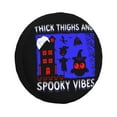 thumbnail image 1 of DouZhe Waterproof Spare Tire Cover, Halloween Spooky Vibes Prints Adjustable Wheel Covers Fit for Jeep Trailer RV SUV Car, 16 inch, 1 of 7