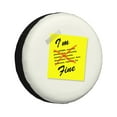 thumbnail image 1 of DouZhe Waterproof Spare Tire Cover, I'm Fine Post Prints Adjustable Wheel Covers Fit for Jeep Trailer RV SUV Car, 16 inch, 1 of 7