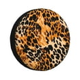 thumbnail image 1 of DouZhe Waterproof Spare Tire Cover, Leopard Print Black Orange Prints Adjustable Wheel Covers Fit for Jeep Trailer RV SUV Car, 14 inch, 1 of 7