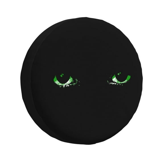 DouZhe Waterproof Spare Tire Cover, Mysterious Green Eyes Prints Adjustable Wheel Covers Fit for Jeep Trailer RV SUV Car, 17 inch