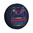 thumbnail image 1 of DouZhe Waterproof Spare Tire Cover, Neon Style Gaming Zone Prints Adjustable Wheel Covers Fit for Jeep Trailer RV SUV Car, 15 inch, 1 of 7