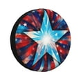 thumbnail image 1 of DouZhe Waterproof Spare Tire Cover, Patriotic American Flag Stars Prints Adjustable Wheel Covers Fit for Jeep Trailer RV SUV Car, 15 inch, 1 of 7