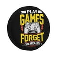 thumbnail image 1 of DouZhe Waterproof Spare Tire Cover, Play Games Forget The Reality Prints Adjustable Wheel Covers Fit for Jeep Trailer RV SUV Car, 14 inch, 1 of 7