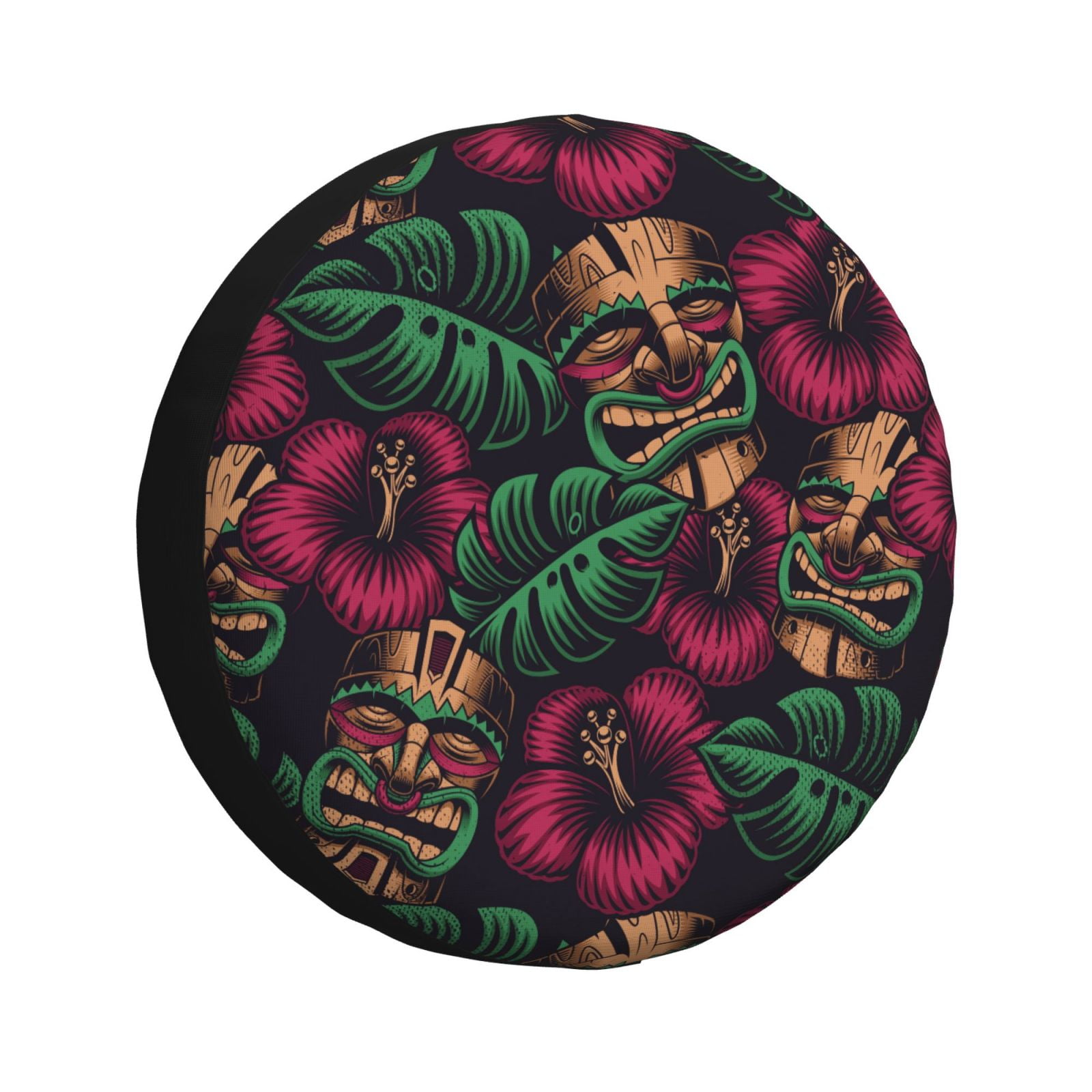 DouZhe Waterproof Spare Tire Cover, Polynesia Style Tiki Mask Prints