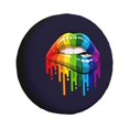 thumbnail image 1 of DouZhe Waterproof Spare Tire Cover, Pride Rainbow Lips Prints Adjustable Wheel Covers Fit for Jeep Trailer RV SUV Car, 14 inch, 1 of 7