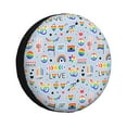 thumbnail image 1 of DouZhe Waterproof Spare Tire Cover, Rainbow Lgbt Pride Doodle Sticker Prints Adjustable Wheel Covers Fit for Jeep Trailer RV SUV Car, 15 inch, 1 of 7