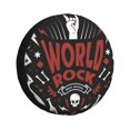 thumbnail image 1 of DouZhe Waterproof Spare Tire Cover, Rock Music Background Prints Adjustable Wheel Covers Fit for Jeep Trailer RV SUV Car, 15 inch, 1 of 7
