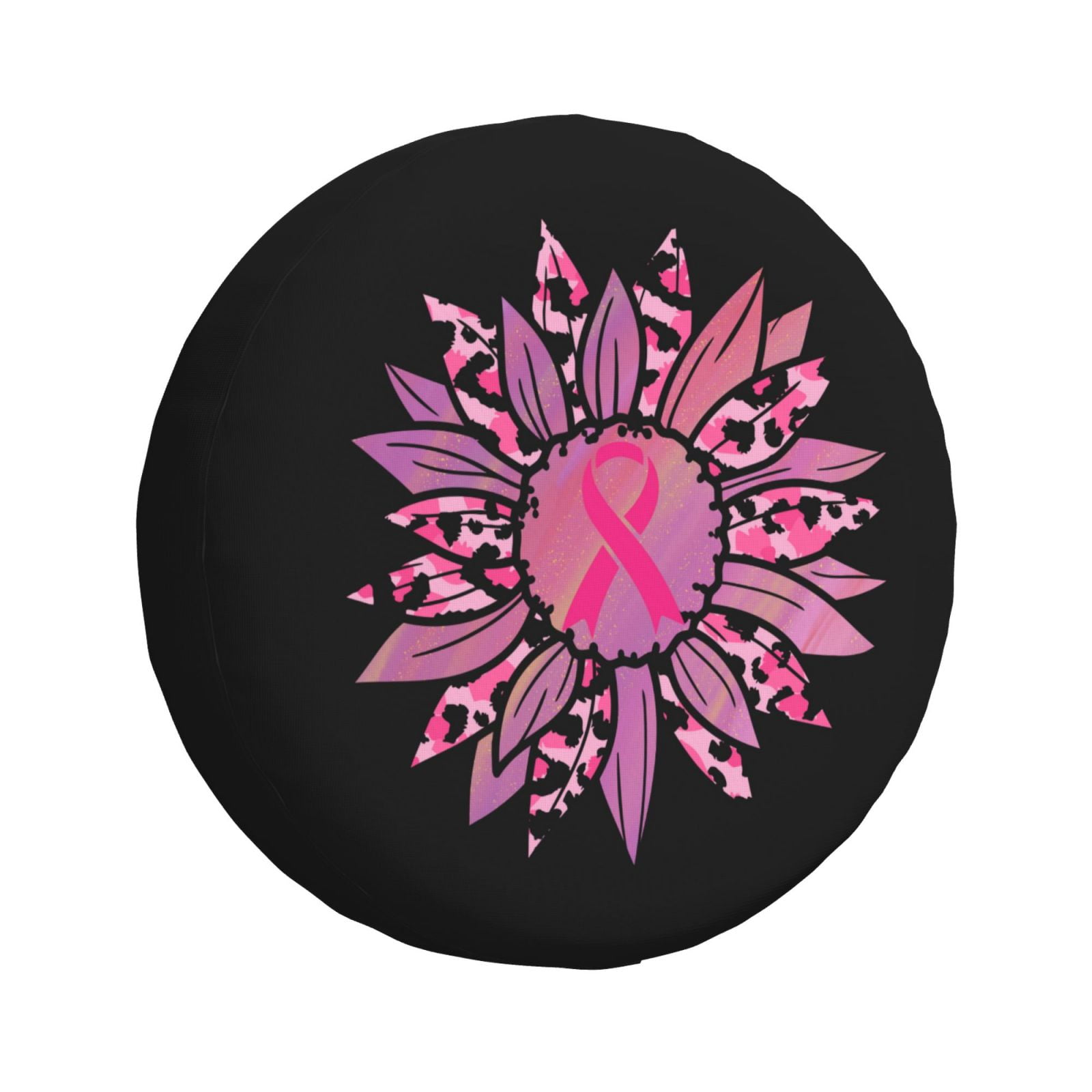DouZhe Waterproof Spare Tire Cover, Sunflower Breast Cancer Awareness