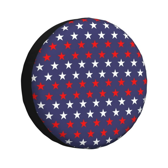 DouZhe Waterproof Spare Tire Cover, Usa America Stars Prints Adjustable Wheel Covers Fit for Jeep Trailer RV SUV Car, 16 inch