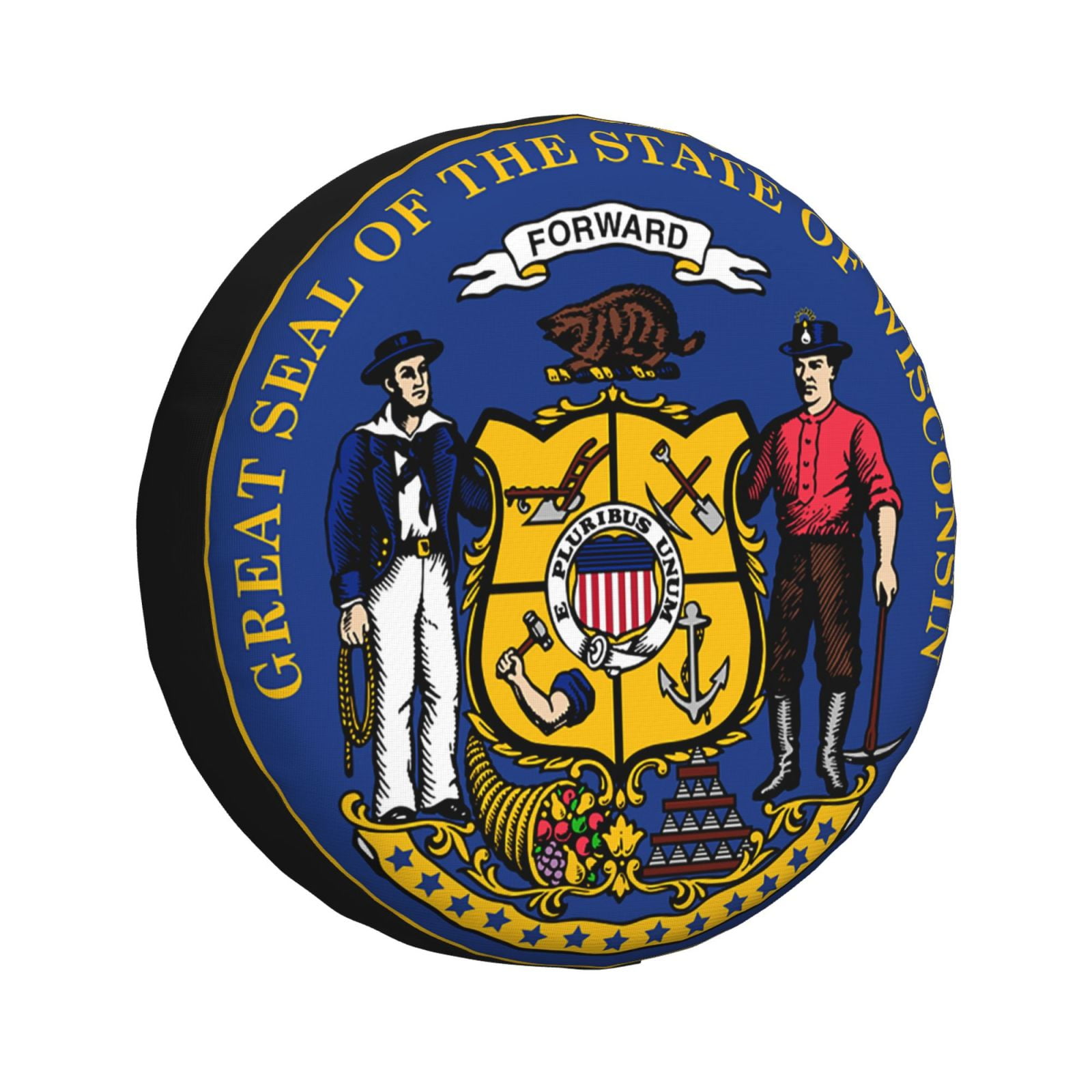 DouZhe Waterproof Spare Tire Cover, Wisconsin State Emblem Prints ...