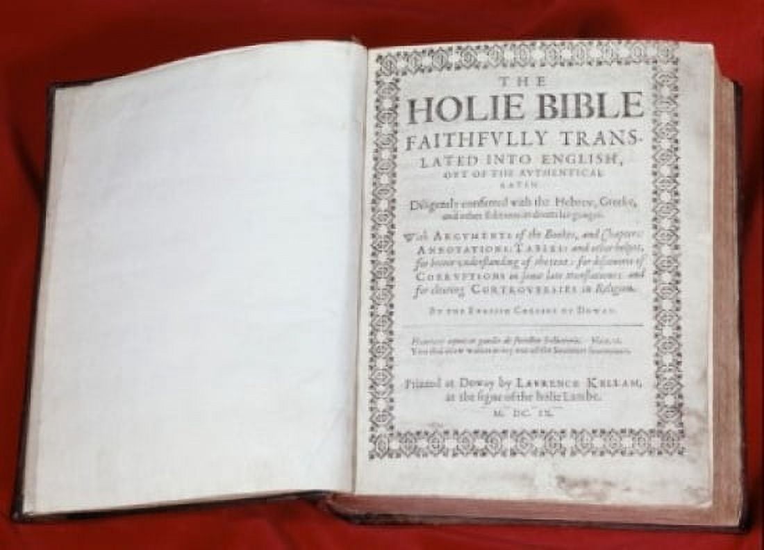Douai Bible Roman Catholic Old Testament 1609 AD Manuscripts American Bible Society New York USA Canvas Art - (18 x 24)
