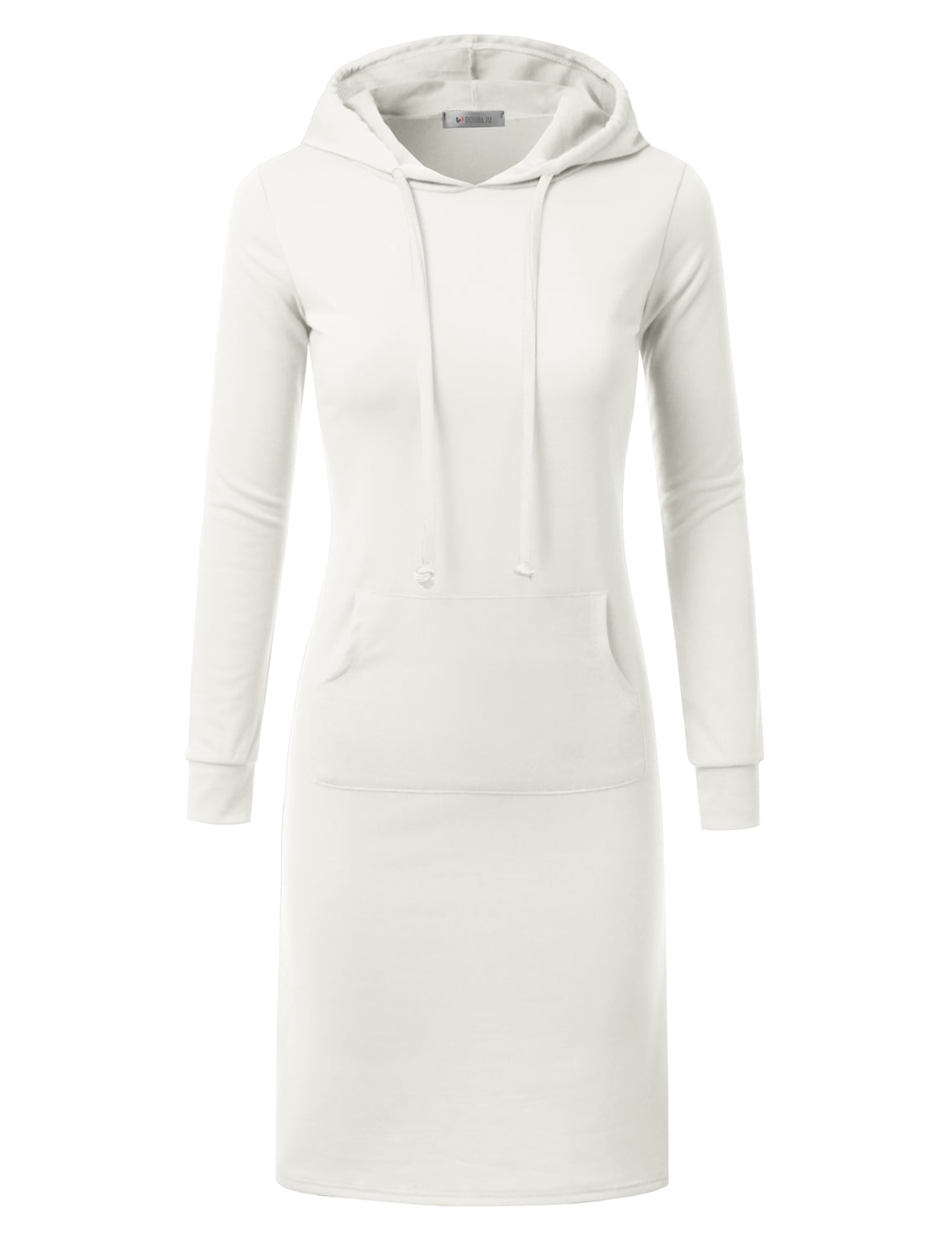 Sweatshirt Dress Pullover Long Sleeve Hooded Midi Fleece Dress With  Kangaroo Pockets Ivory Asymmetrical Sweatshirt Dress All Sizes 