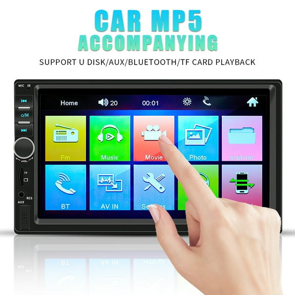 Double 2 DIN Car Stereo Radio, DFITO 7" HD MP5 Digital Display Touch Screen, Bluetooth MP5 Player