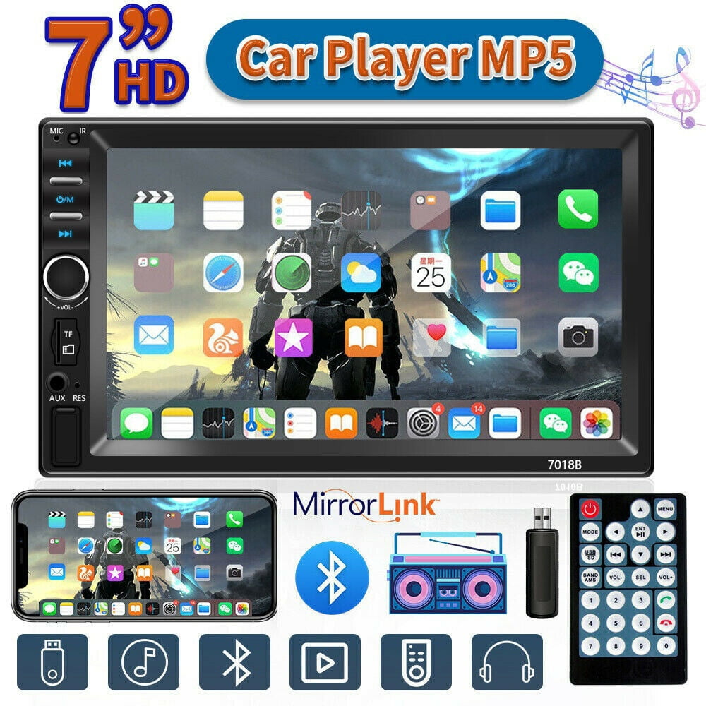 Double 2 DIN Car Stereo Radio with Backup Camera, 7" HD MP5 Digital