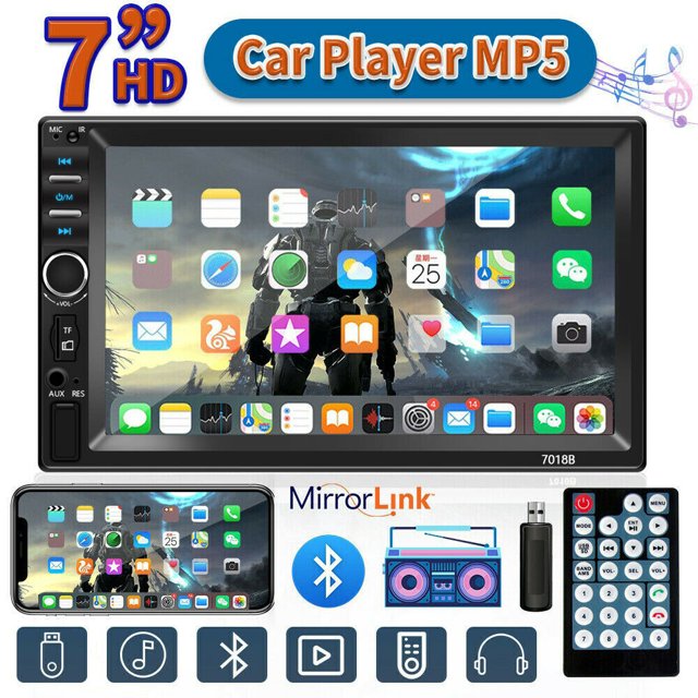 Double 2 DIN Car Stereo Radio with Backup Camera, 7" HD MP5 Digital