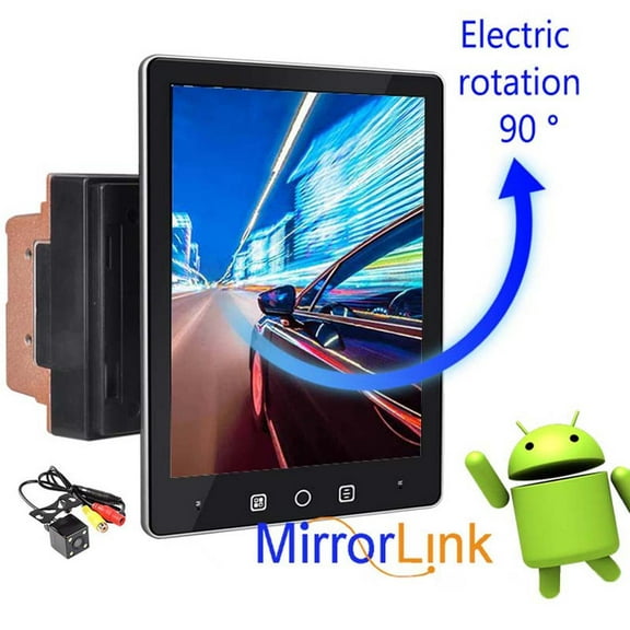 Double 2 Din Android Car Stereo Full Touchscreen Bluetooth 9.5" inch Vertical Screen Car Radio 1+16G with GPS Navigation WiFi FM iOS/Android Mirror Link USB + Backup Camera