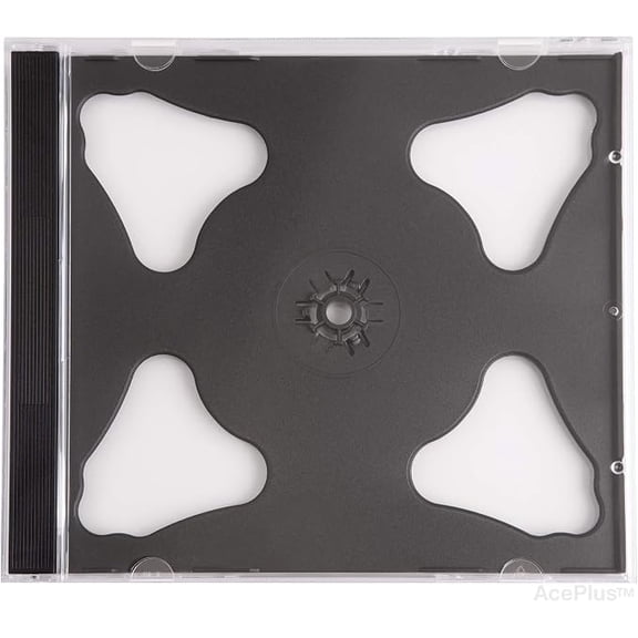 Double 2-Disc Black CD Jewel Cases in 10.4mm Standard Thickness Assembled (10-Pack)