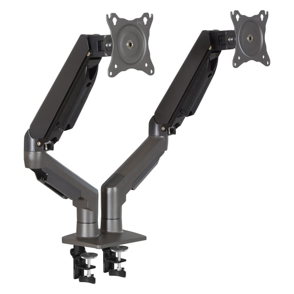 Double 27" Monitor Arms in Charcoal Steel