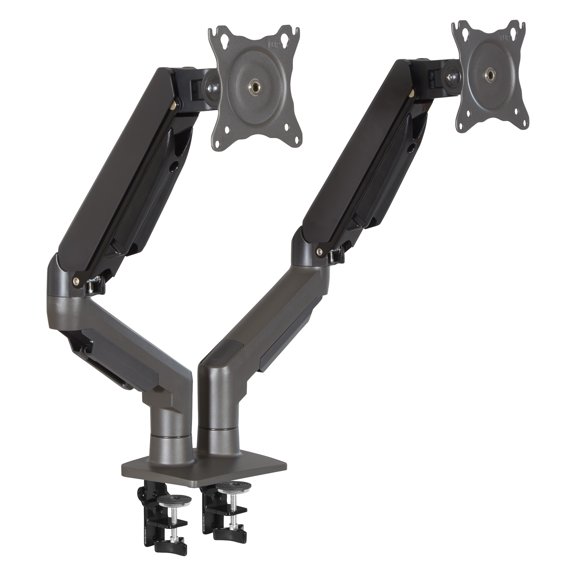 Double 27" Monitor Arms in Charcoal Steel
