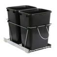 Double 35Quart Sliding Pull Out Waste Bin Container, Kitchen Trash Can Under Dual Trash