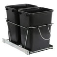 Double 35Quart Sliding Pull Out Waste Bin Container, Kitchen Trash Can