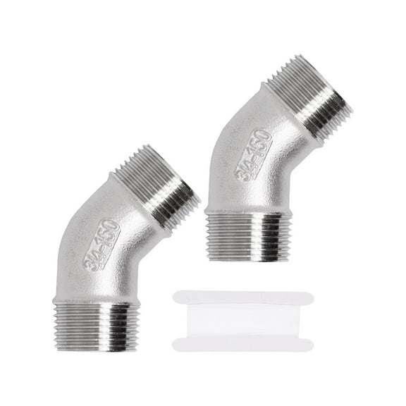 Double 45 Degree Elbow Fittings Steel Industrial Pipe Adapters 45 Elbow Plumbing Hardware for Hydraulic Connection