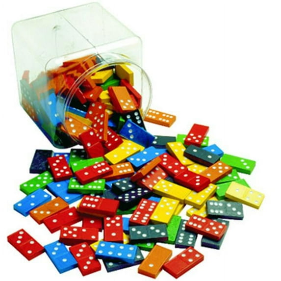 Double 6 Color Dominoes 6 Sets- 168 Pcs In Storage Bucket