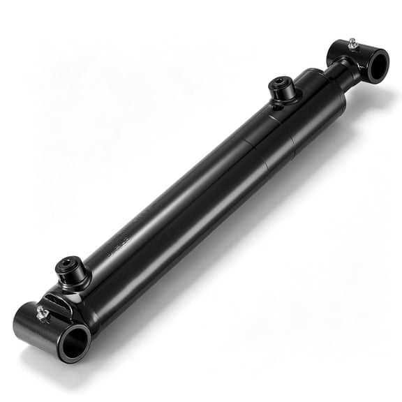 Double Acting Hydraulic Cylinder 2 Inch Bore x 10 Inch Stroke 3500 PSI Welded Cross Tube 1 Inch Pin Hole SAE 6 Port for Tractor Farm