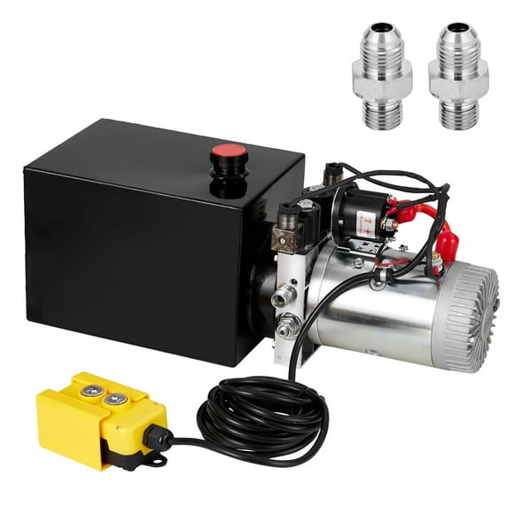 Double Acting Hydraulic Power Unit, 12V Car Lift Hydraulic Pump Unit Car Lift, Car Lift Hydraulic Power Unit with 10L Steel Tank, Hydraulic Power Unit for Auto Repair