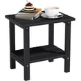 thumbnail image 1 of Black Patio Side Table, Weatherproof Steel Outdoor Indoor Table for Garden, Balcony, Pool & Tailgate, Rust-Resistant Lightweight Portable End Table, 1 of 15