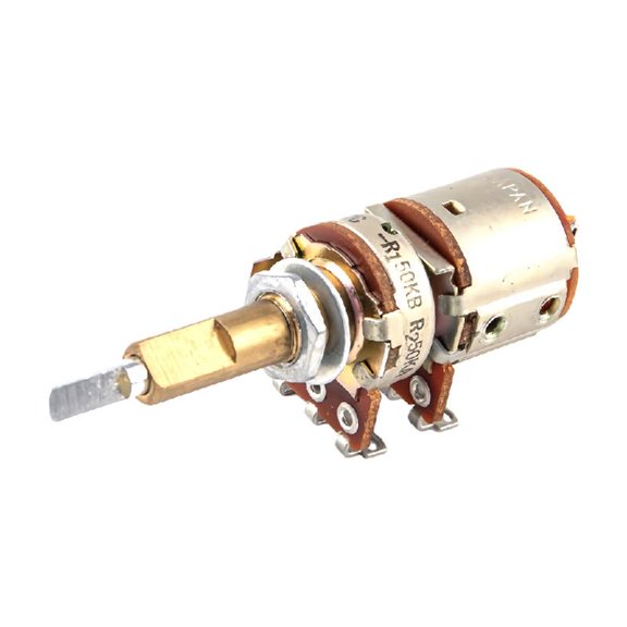 Double Adjustable Rotary A50k B50k Bent Foot Potentiometer With Switcher Shaft Length 30mm For Electronic