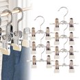 thumbnail image 1 of Double Adjustable Stainless Steel Clips Shoe Hangers, Travel Portable Hanger Clips Hanging, for Bags; Space Saving for Clothes Socks Boot, Set of 7, 1 of 6